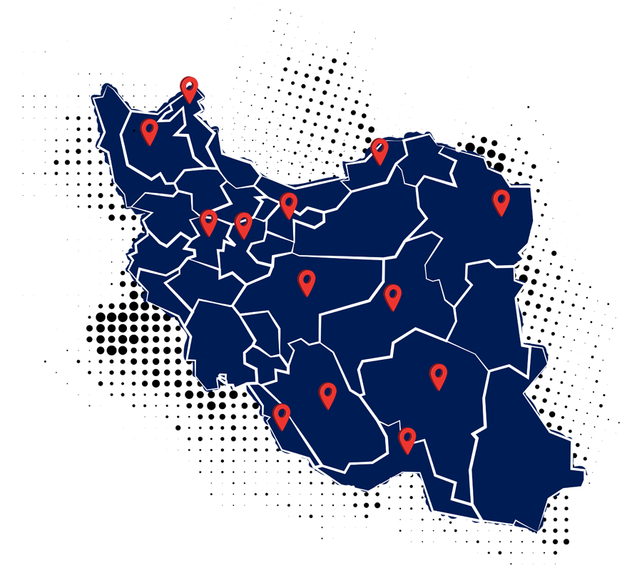 نقشه نمایندگان خدمات پس از فروش شرکت ماموت